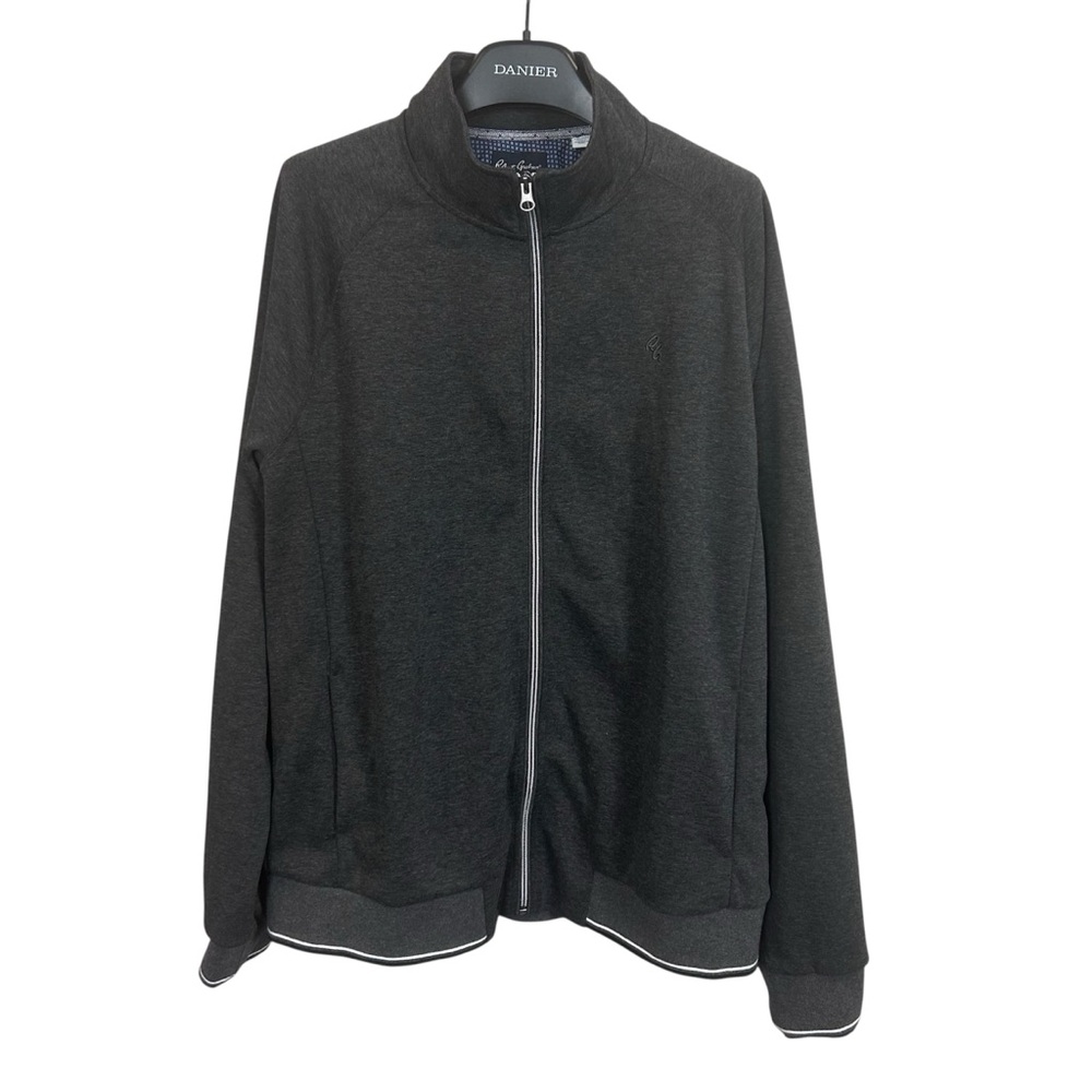 Robert Graham Mens Sweater XXL Long Sleeve Full Zip Sweatshirt Size Grey Knit